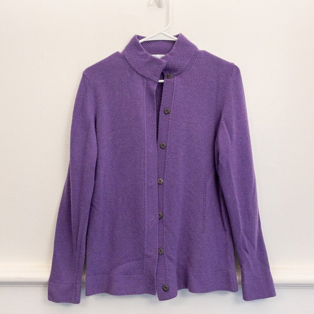 Morris Italy Merino Wool & Cashmere Button-Up Sweater – Size 14 (US) / 46 (IT)